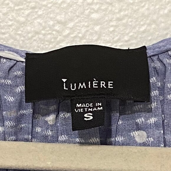 Lumiere Polka Dotted Ruffle Blouse Size S - Picture 9 of 11